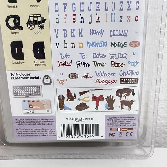 Cricut Font Cartridge Old West ABC Cowgirl UP! Cowboy Western New Sealed 291549 - Picture 9 of 9